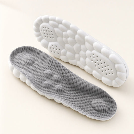 NimbleSole cloud comfort insoles, grey massage-nub top and white cushioned base