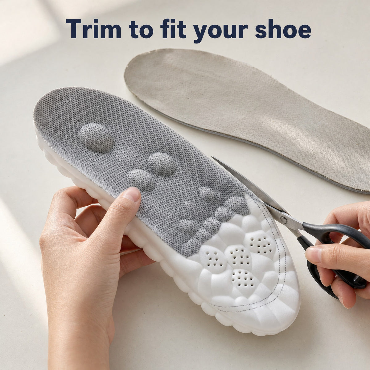 Trim NimbleSole insoles to fit your shoe